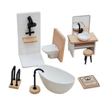 1/12 Dollhouse Bathroom Set Classic Dollhouse Decor Miniature Furniture Toys