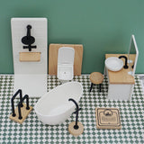 1/12 Dollhouse Bathroom Set Classic Dollhouse Decor Miniature Furniture Toys