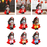 Maxbell Chinese Opera Doll Statue Traditional for (Four Random Face) Souvenir Gifts black