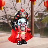 Maxbell Chinese Opera Doll Statue Traditional for (Four Random Face) Souvenir Gifts red