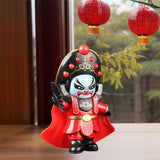 Maxbell Chinese Opera Doll Statue Traditional for (Four Random Face) Souvenir Gifts red