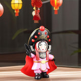 Maxbell Chinese Opera Doll Statue Traditional for (Four Random Face) Souvenir Gifts pink