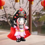 Maxbell Chinese Opera Doll Statue Traditional for (Four Random Face) Souvenir Gifts pink