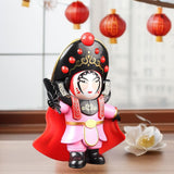 Maxbell Chinese Opera Doll Statue Traditional for (Four Random Face) Souvenir Gifts pink