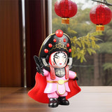 Maxbell Chinese Opera Doll Statue Traditional for (Four Random Face) Souvenir Gifts pink