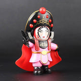 Maxbell Chinese Opera Doll Statue Traditional for (Four Random Face) Souvenir Gifts pink
