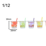Maxbell 10x 1:12 Miniature Dollhouse Juice Drink Cups for Dollhouse Bars Living Room