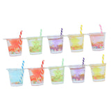 Maxbell 10x 1:12 Miniature Dollhouse Juice Drink Cups for Dollhouse Bars Living Room