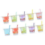 Maxbell 10x 1:12 Miniature Dollhouse Juice Drink Cups for Dollhouse Bars Living Room
