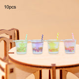 Maxbell 10x 1:12 Miniature Dollhouse Juice Drink Cups for Dollhouse Bars Living Room