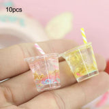 Maxbell 10x 1:12 Miniature Dollhouse Juice Drink Cups for Dollhouse Bars Living Room