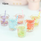 Maxbell 10x 1:12 Miniature Dollhouse Juice Drink Cups for Dollhouse Bars Living Room