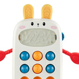 Maxbell Pull String Interactive Toy Phone Press Toy for Babies 3-6 Months Travel Toy Rabbit