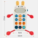 Maxbell Pull String Interactive Toy Phone Press Toy for Babies 3-6 Months Travel Toy Rabbit