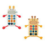 Maxbell Pull String Interactive Toy Phone Press Toy for Babies 3-6 Months Travel Toy Rabbit