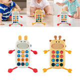 Maxbell Pull String Interactive Toy Phone Press Toy for Babies 3-6 Months Travel Toy Rabbit