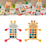 Maxbell Pull String Interactive Toy Phone Press Toy for Babies 3-6 Months Travel Toy Rabbit