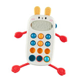 Maxbell Pull String Interactive Toy Phone Press Toy for Babies 3-6 Months Travel Toy Rabbit