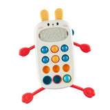 Maxbell Pull String Interactive Toy Phone Press Toy for Babies 3-6 Months Travel Toy Rabbit