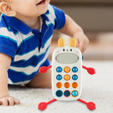 Maxbell Pull String Interactive Toy Phone Press Toy for Babies 3-6 Months Travel Toy Rabbit