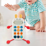 Maxbell Pull String Interactive Toy Phone Press Toy for Babies 3-6 Months Travel Toy Rabbit