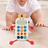 Maxbell Pull String Interactive Toy Phone Press Toy for Babies 3-6 Months Travel Toy Rabbit