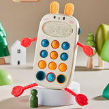 Maxbell Pull String Interactive Toy Phone Press Toy for Babies 3-6 Months Travel Toy Rabbit