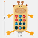Maxbell Pull String Interactive Toy Phone Press Toy for Babies 3-6 Months Travel Toy Giraffe
