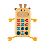 Maxbell Pull String Interactive Toy Phone Press Toy for Babies 3-6 Months Travel Toy Giraffe