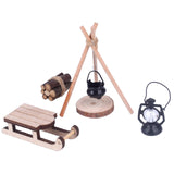 Maxbell 1/12 Dollhouse Outdoor Camping Set Scenes Photo Props Layout Railway Station