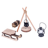 Maxbell 1/12 Dollhouse Outdoor Camping Set Scenes Photo Props Layout Railway Station