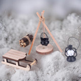 Maxbell 1/12 Dollhouse Outdoor Camping Set Scenes Photo Props Layout Railway Station