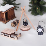 Maxbell 1/12 Dollhouse Outdoor Camping Set Scenes Photo Props Layout Railway Station