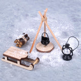 Maxbell 1/12 Dollhouse Outdoor Camping Set Scenes Photo Props Layout Railway Station