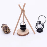 Maxbell 7Pcs 1/12 Doll House Camping Kits Sleigh Model for Dollhouse Micro Landscape
