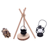 Maxbell 7Pcs 1/12 Doll House Camping Kits Sleigh Model for Dollhouse Micro Landscape