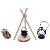 Maxbell 7Pcs 1/12 Doll House Camping Kits Sleigh Model for Dollhouse Micro Landscape