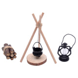 Maxbell 7Pcs 1/12 Doll House Camping Kits Sleigh Model for Dollhouse Micro Landscape