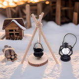 Maxbell 7Pcs 1/12 Doll House Camping Kits Sleigh Model for Dollhouse Micro Landscape