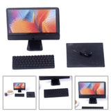 Maxbell 1:12 Dollhouse Desktop Computer Set Kids Pretend Play Simulation Accessories