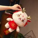 Maxbell Chinese Dragon Plush Toy Plush Dragon Doll for Spring Souvenir New Year Gift