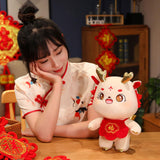 Maxbell Chinese Dragon Plush Toy Plush Dragon Doll for Spring Souvenir New Year Gift