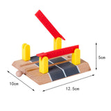 Maxbell Wooden Train Track Accessories Building for Girls Boys 3+ Year Olds Children Level Crossing