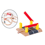 Maxbell Wooden Train Track Accessories Building for Girls Boys 3+ Year Olds Children Level Crossing