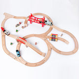 Maxbell Wooden Train Track Accessories Building for Girls Boys 3+ Year Olds Children Bridge