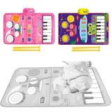 Maxbell Piano Drum Mat Multifunctional Improve Hand Eye Coordination Skills Baby Toy pink
