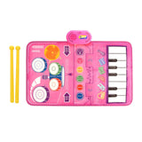 Maxbell Piano Drum Mat Multifunctional Improve Hand Eye Coordination Skills Baby Toy pink