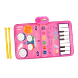 Maxbell Piano Drum Mat Multifunctional Improve Hand Eye Coordination Skills Baby Toy pink