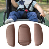 Maxbell 3Pcs Stroller Shoulder Strap Cover Belt Cover for Pram Stroller Booster Seat Coffee