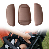 Maxbell 3Pcs Stroller Shoulder Strap Cover Belt Cover for Pram Stroller Booster Seat Coffee